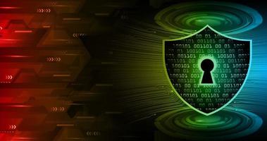 Closed Padlock on digital background, cyber security vector