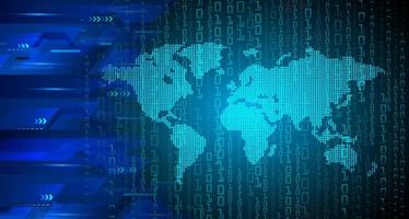 world binary circuit board future technology, blue hud cyber security concept background vector