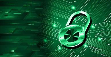 Closed Padlock on digital background, cyber security vector