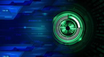 Blue eye cyber circuit future technology concept background vector