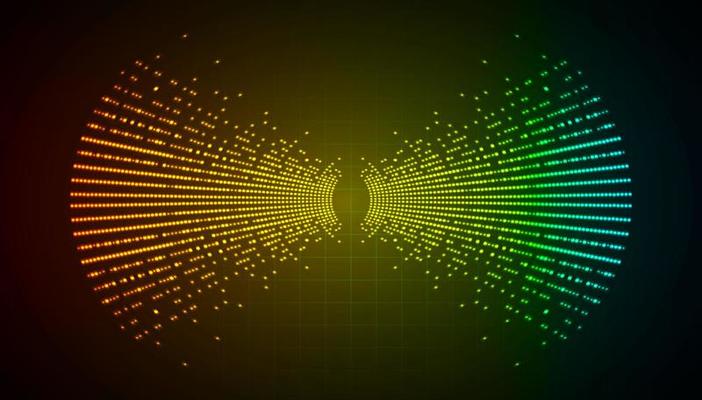 Sound waves oscillating dark light
