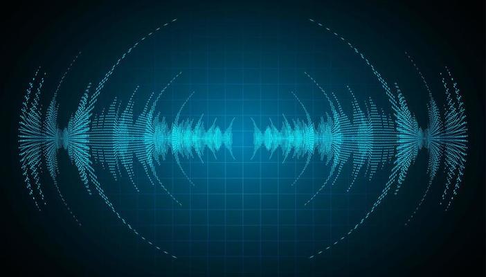 Sound waves oscillating dark light