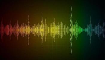 Sound waves oscillating dark light vector