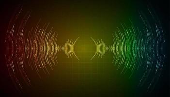 Sound waves oscillating dark light vector