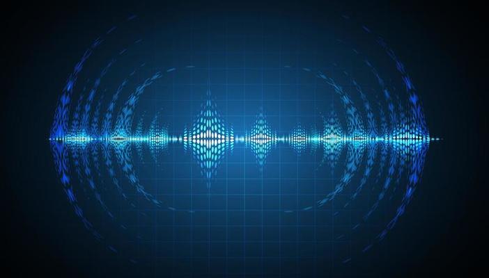 Sound waves oscillating dark light