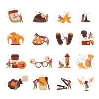 Fools Day Icon Set vector