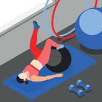 Isometric Ball Workout Background vector