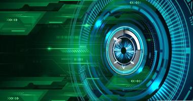 Blue eye cyber circuit future technology concept background vector