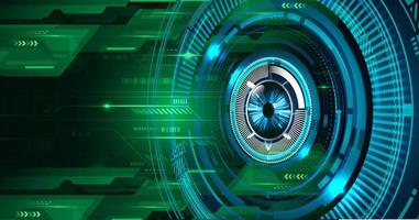 Blue eye cyber circuit future technology concept background vector