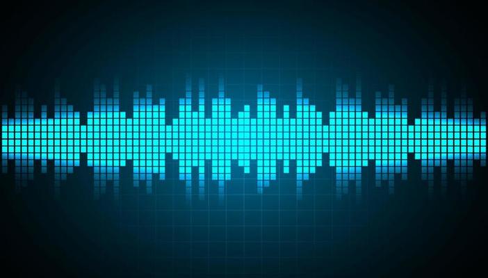 Sound waves oscillating dark light