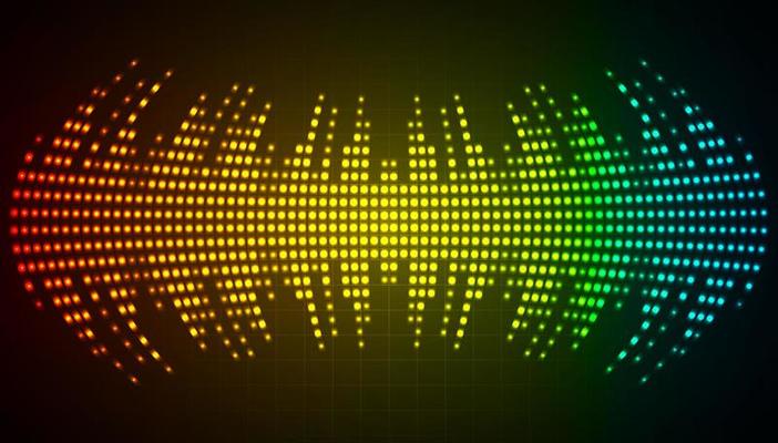 Sound waves oscillating dark light