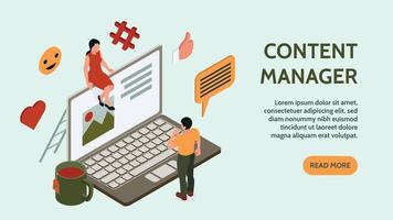 Content Manager Horizontal Banner vector