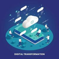 Digital Transformation Isometric vector