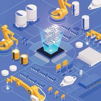 Digitalization Isometric Composition vector