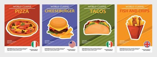 Cuisines World Poster Set vector