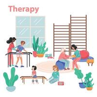 Physiotherapy And Rehabilitation Concept Illustration vector