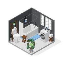 Isometric Bathroom Composition vector