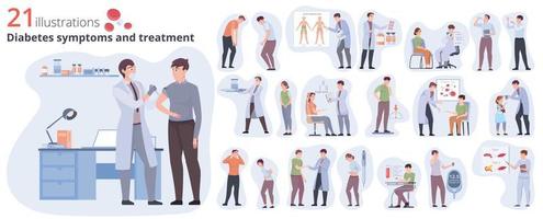 Diabetes Medicine Composition Set vector