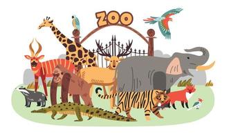 composición coloreada del zoológico