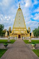 A Buddhist temple with traditional Thai art pattern, photo