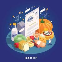 concepto de seguridad alimentaria haccp vector