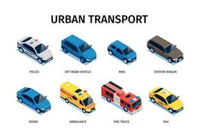 colección de transporte público urbano vector