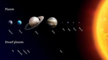 composición realista del sistema solar vector