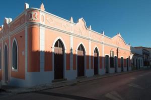 Beautiful building with a vibrant color. Silves, Portugal photo