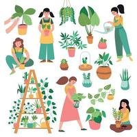 conjunto de iconos de plantas caseras vector