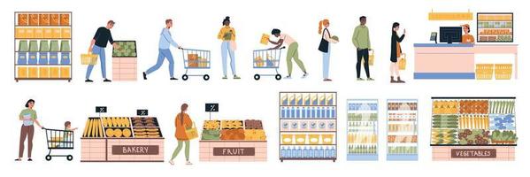 In Supermarket Compositions Set vector