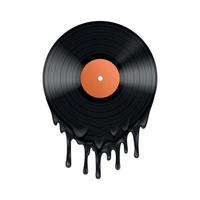 Vinyl Record Melting Realistic Composition