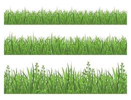 Grass Rows Seamless Set vector