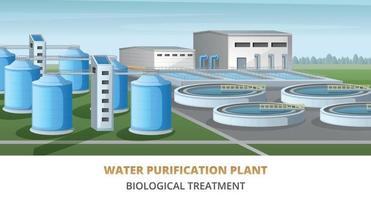 ilustración de la planta de purificación de agua vector