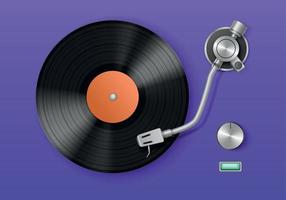 Vinyl Record Player Realistic Composition vector