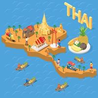 Thai Border Isometric Composition vector