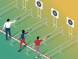 Isometric Shooting Range Composition vector