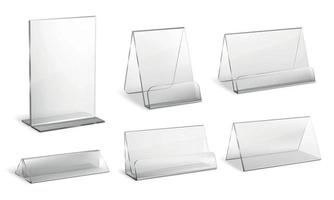 Transparent Plexiglass Empty Holders Set vector