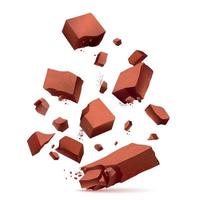 Blowing Shards Of Red Brick vector