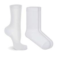 White Socks Pair Realistic Mockup vector
