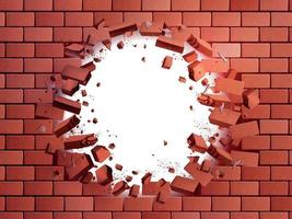 Realistic Brick Wall Hole vector