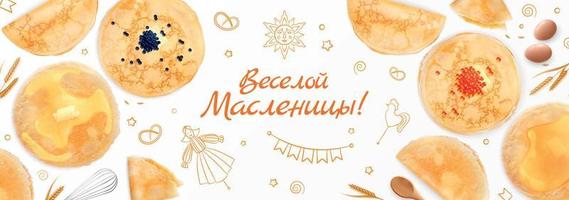 Maslenitsa Realistic Horizontal Composition vector