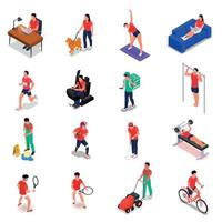 Physical Activity Isometric Set vector