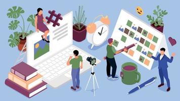 Isometric Content Manager Composition vector