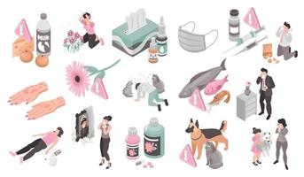 Isometric Allergy Icons Collection