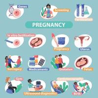 Pregnancy Fertility Flat Infographics vector