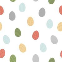 Vector seamless pattern with cute colored eggs. Easter background with traditional symbols. Spring digital paper.