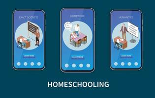 Homeschooling Banners Set vector