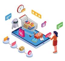 Shopping E-commerce Isometric vector