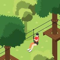 Rope Park Isometric Background vector