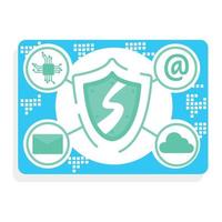 Cloud email security semi flat color vector object